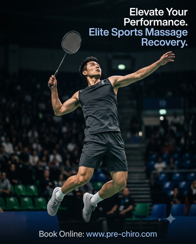 A high-end, dramatic action photograph of a generic, unbranded male badminton player captured mid-air during an intense overhead smash jump.