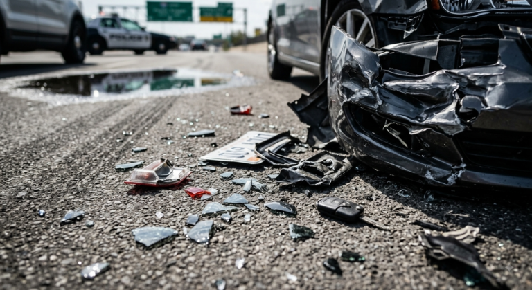 Auto Accident, Macro shot